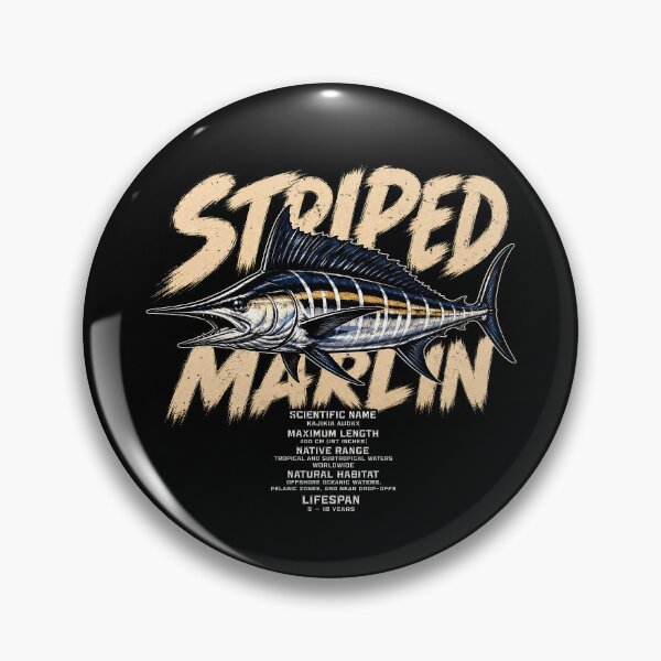 Item preview, Artistic striped marlin illustration with facts designed and sold by rafaeltto.