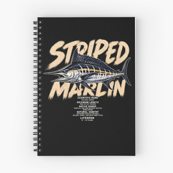 Item preview, Artistic striped marlin illustration with facts designed and sold by rafaeltto.
