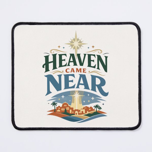 Item preview, Heaven Came Near Christmas Typography designed and sold by stylishdzign.
