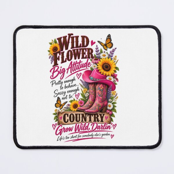 Item preview, Wild Flower Big Attitude Cowgirl Design designed and sold by Tobietales.