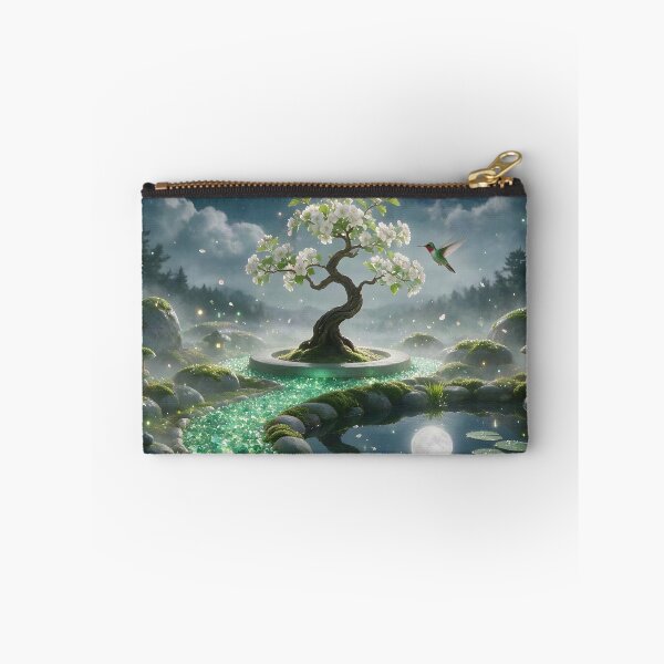 Item preview, May Emerald Zen Garden – Hummingbird Moon Crystal Art designed and sold by Roanemermaid.