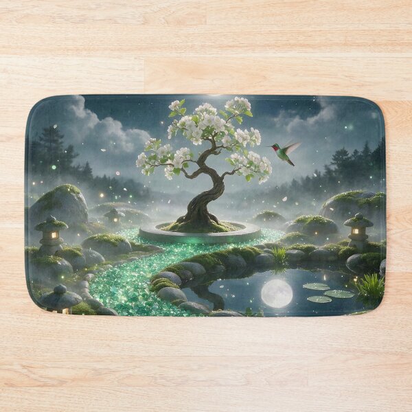 Item preview, May Emerald Zen Garden – Hummingbird Moon Crystal Art designed and sold by Roanemermaid.