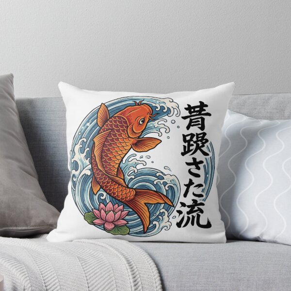 Item preview, Japanese Koi Fish Great Wave Art | Red Koi Lotus Flower Ukiyo-e Design designed and sold by Art JSMY.