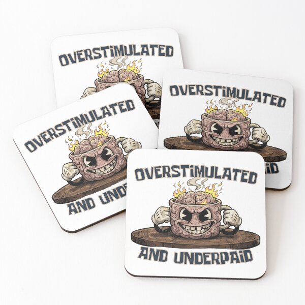 Item preview, Overstimulated And Underpaid Funny Burnout Brain Mug designed and sold by DNBY.