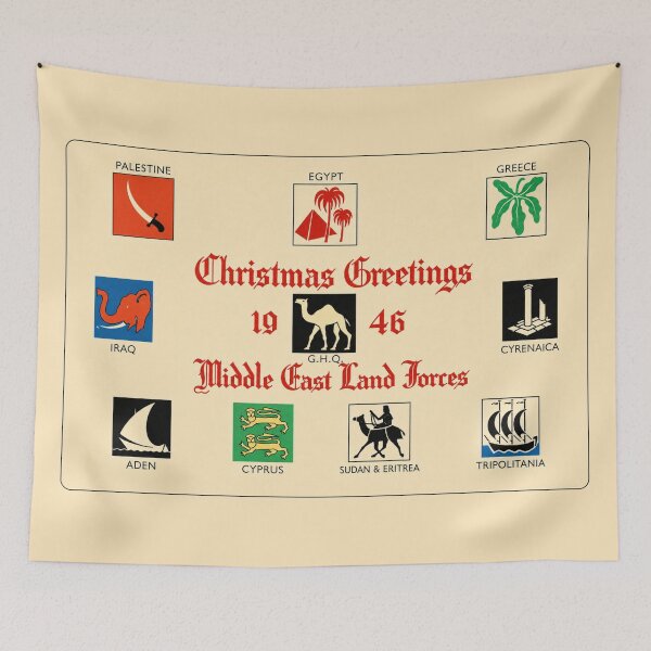 Item preview, Christmas Greetings 1946 Middle East Land Forces Memorabilia designed and sold by MilitaryMart.