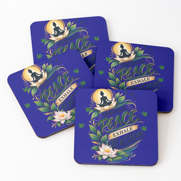 Item preview, Inhale Peace Exhale Tension | Meditation Mindfulness Yoga Lotus Design designed and sold by Chirayu1111.
