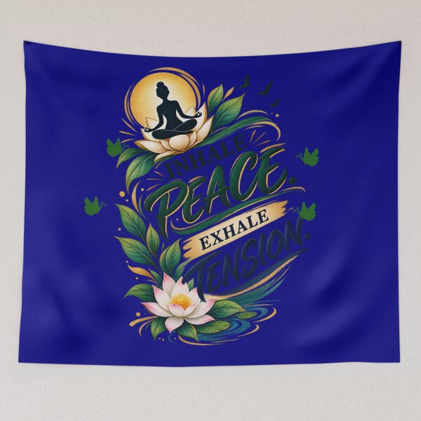 Item preview, Inhale Peace Exhale Tension | Meditation Mindfulness Yoga Lotus Design designed and sold by Chirayu1111.