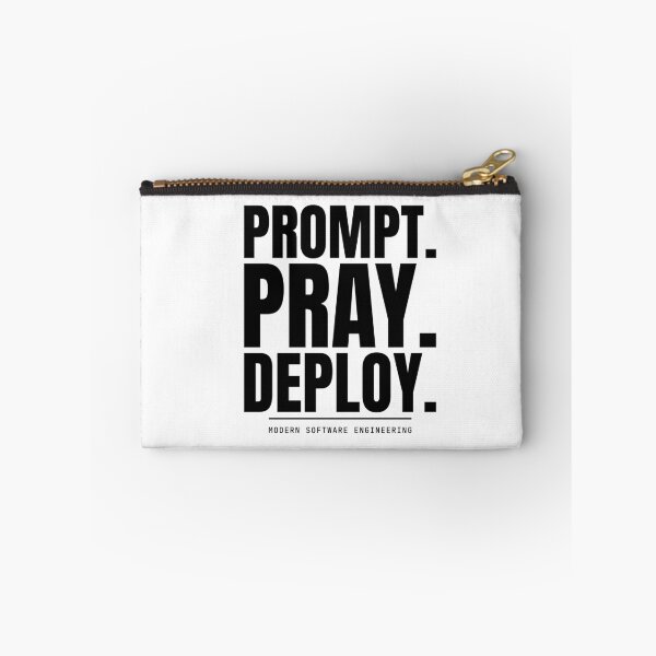 Item preview, Prompt Pray Deploy - Funny AI Software Engineer Typography designed and sold by MarijasCrafts.