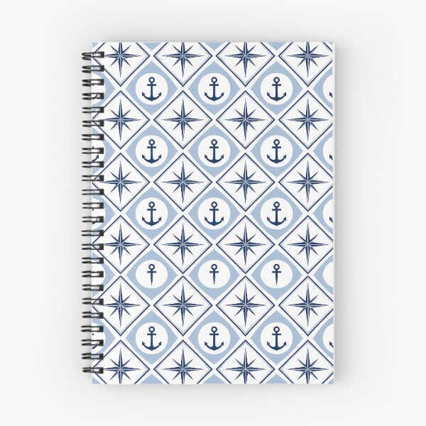 Item preview, Nautical Compass Rose Anchor Pattern Coastal Print designed and sold by oceanys.