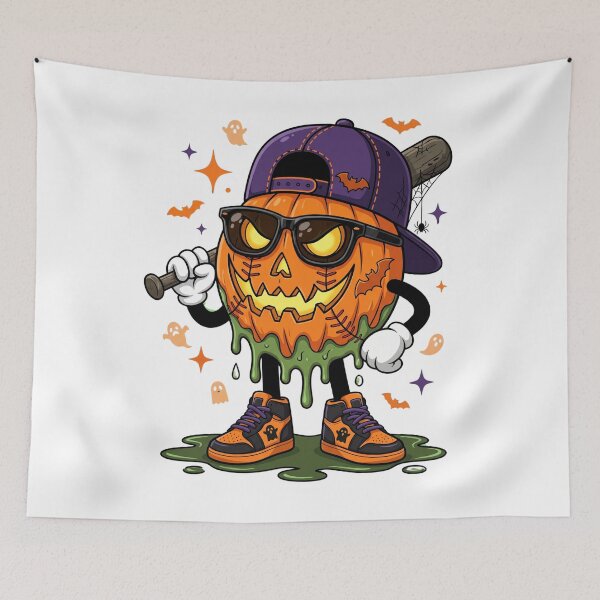 Item preview, Halloween Jack-O-Lantern Baseball Melting Design designed and sold by Solatee.