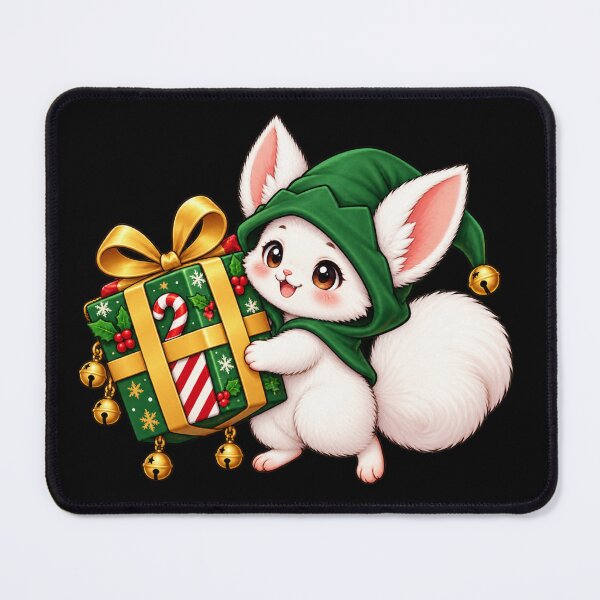 Item preview, Cute Christmas Bunny Elf Gift Box Candy Cane Holiday designed and sold by MrDev.