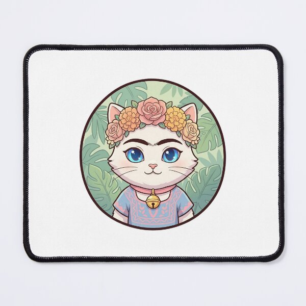 Item preview, Frida Kahlo – Floral Cat Portrait designed and sold by 1smillaundfiete.
