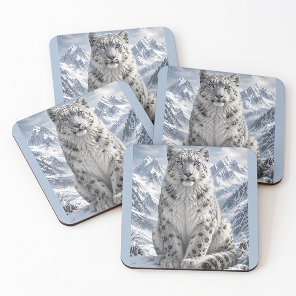 Item preview, Snow Leopard in Himalayan Mountains – Majestic Soft Fur Wildlife Art designed and sold by ManJiangHong.