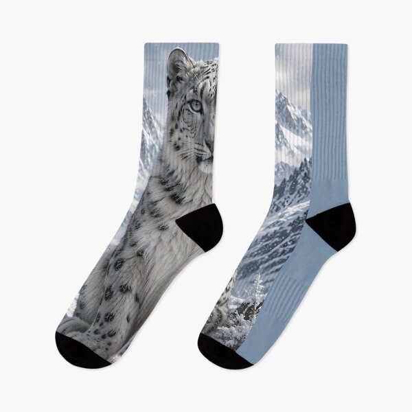 Item preview, Snow Leopard in Himalayan Mountains – Majestic Soft Fur Wildlife Art designed and sold by ManJiangHong.