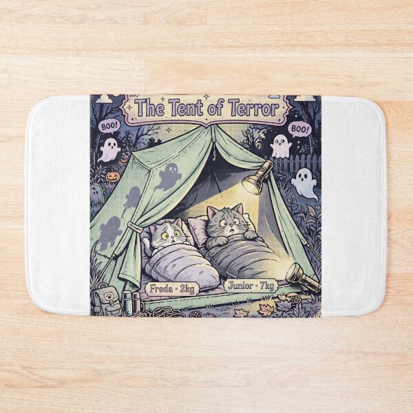 Artikelvorschau, Freda and Junior Tent of Terror Kawaii Halloween Cats Camping Ghosts entworfen und verkauft von MAISON SYLVIE.