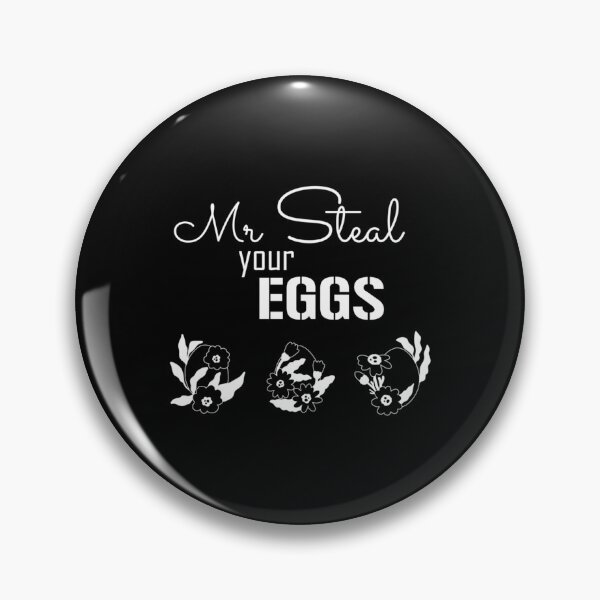 Item preview, Mr Steal Your Eggs Funny (White Text And Floral Eggs) Short Sleeve designed and sold by haider-leiva.