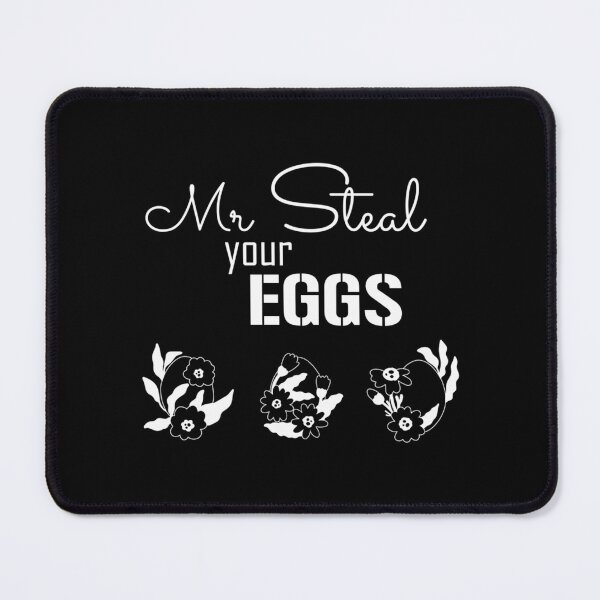 Item preview, Mr Steal Your Eggs Funny (White Text And Floral Eggs) Short Sleeve designed and sold by haider-leiva.