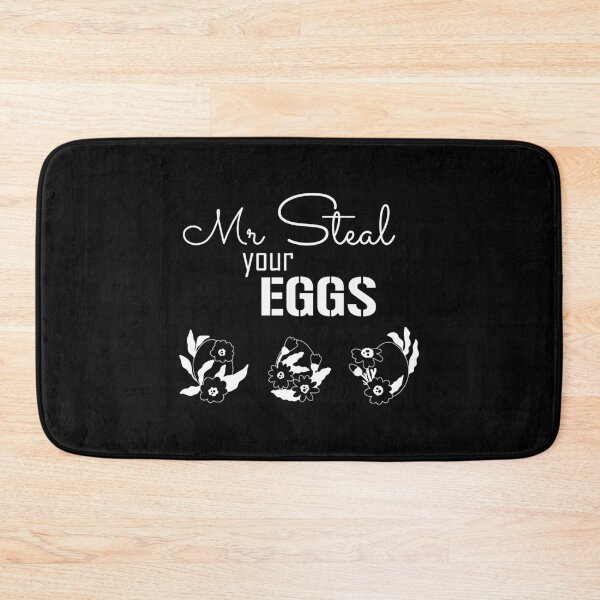 Item preview, Mr Steal Your Eggs Funny (White Text And Floral Eggs) Short Sleeve designed and sold by haider-leiva.
