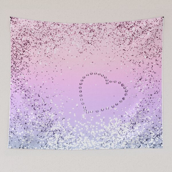 Aperçu de l'œuvre UNICORN Girls Glam Heart #1 (Photo de paillettes uniquement - non réfléchissante) créée et vendue par Anita's & Bella's Art.