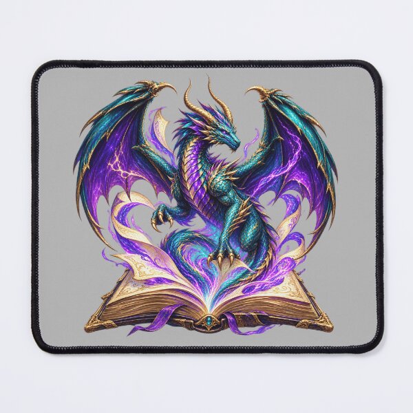 Item preview, Dragon Emerging From Book for Fantasy Readers designed and sold by POD DYNASTY | Original Print On Demand T-Shirt Graphics.