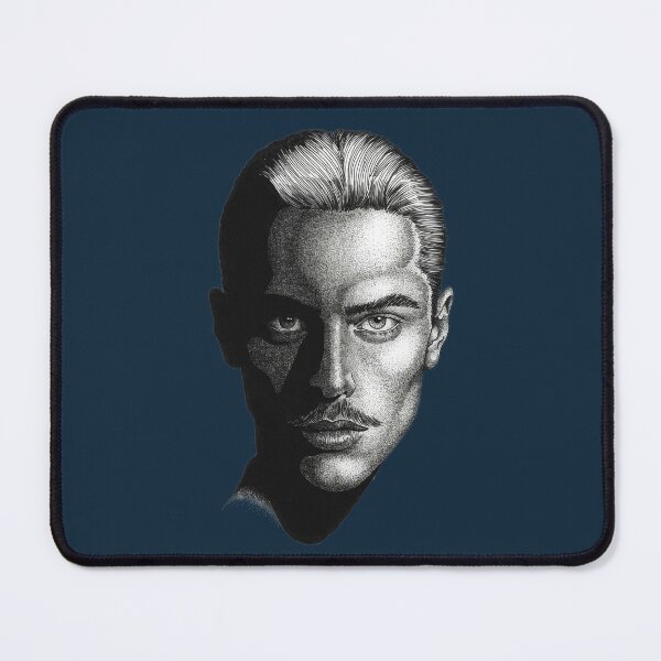 Item preview, Chiaroscuro Noir Male Portrait - Stippling Ink Fine Art designed and sold by gayishdesign.