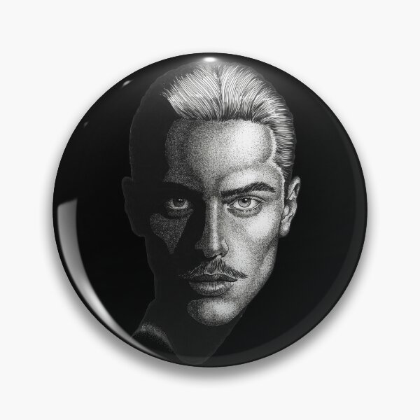 Item preview, Chiaroscuro Noir Male Portrait - Stippling Ink Fine Art designed and sold by gayishdesign.