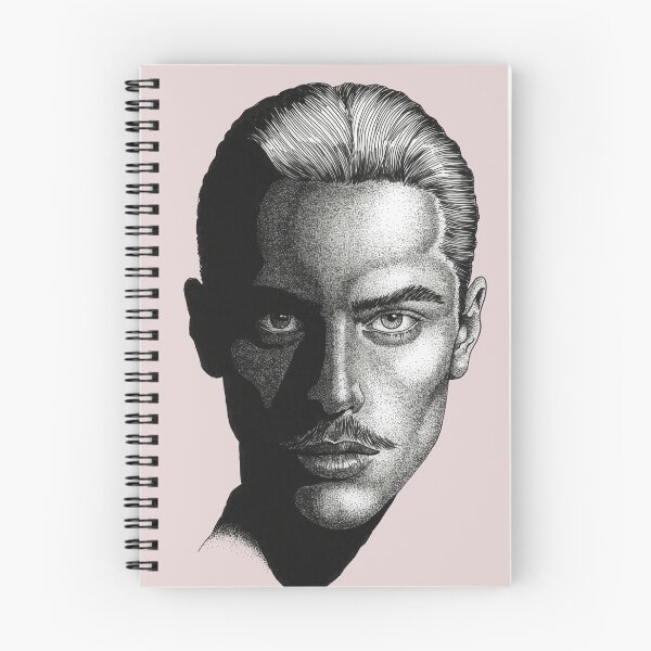 Item preview, Chiaroscuro Noir Male Portrait - Stippling Ink Fine Art designed and sold by gayishdesign.