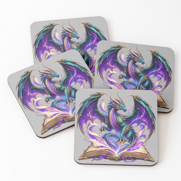 Item preview, Dragon Emerging From Book for Fantasy Readers designed and sold by POD DYNASTY | Original Print On Demand T-Shirt Graphics.