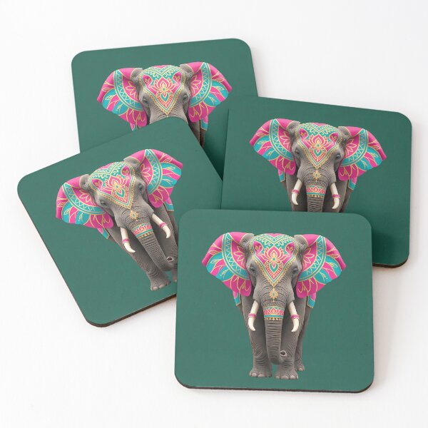 Item preview, Bright Pink and Teal Elephant designed and sold by Lasofficial.