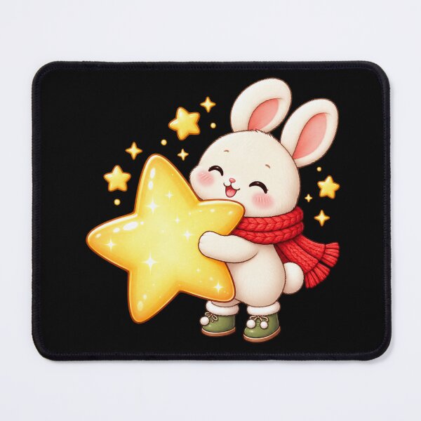 Item preview, Cute Christmas Bunny Holding Star Holiday Winter Kawaii designed and sold by MrDev.