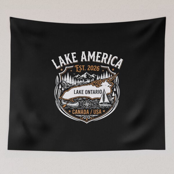 Item preview, Lake America Funny Ontario USA Canada Graphic designed and sold by gear-posters.