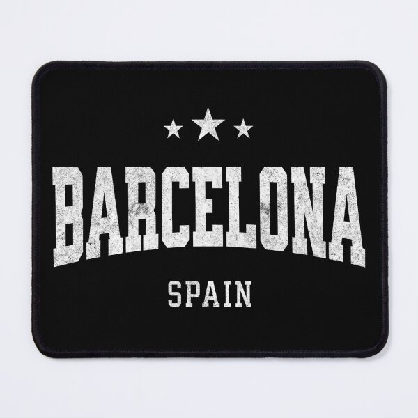 Item preview, Barcelona Spain Vintage Varsity Distressed Retro College Travel Design designed and sold by NiceTeeClub.