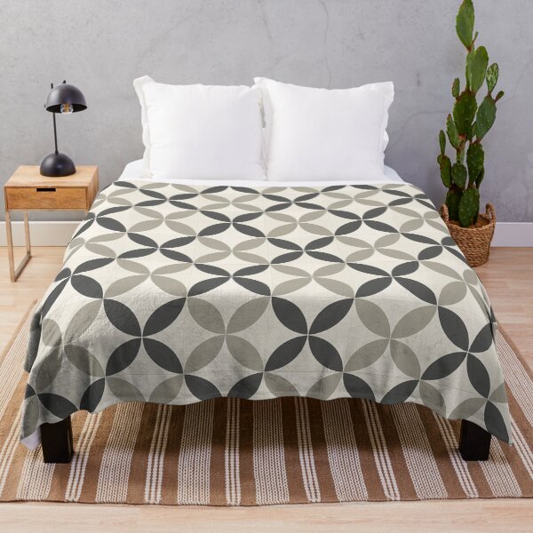 Item preview, Japandi Geometric Petal Pattern Neutral Tile Print designed and sold by oceanys.