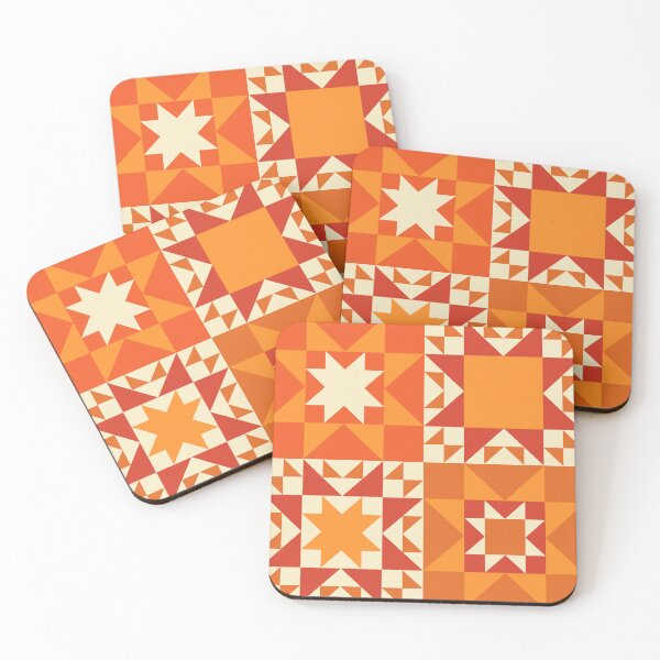 Item preview, Sunburst Patchwork Quilt in Tonal Pumpkin Orange designed and sold by YesterdayColl.