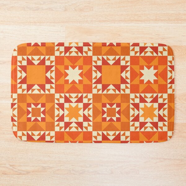 Item preview, Sunburst Patchwork Quilt in Tonal Pumpkin Orange designed and sold by YesterdayColl.