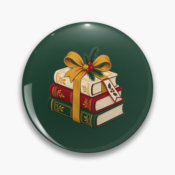 Item preview, Christmas Book Lover Gift – Festive Stack of Books designed and sold by astersgraphics.