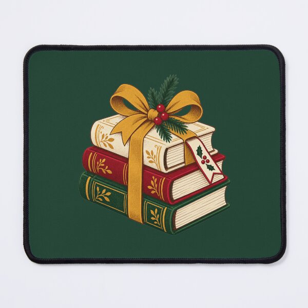 Item preview, Christmas Book Lover Gift – Festive Stack of Books designed and sold by astersgraphics.