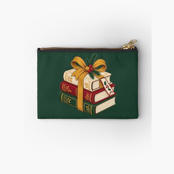 Item preview, Christmas Book Lover Gift – Festive Stack of Books designed and sold by astersgraphics.
