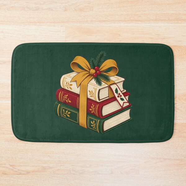 Item preview, Christmas Book Lover Gift – Festive Stack of Books designed and sold by astersgraphics.