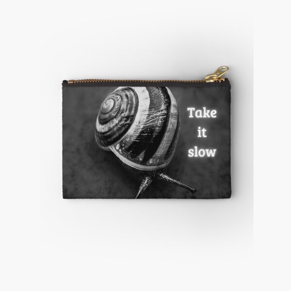 Item preview, Take It Slow - Black and White Snail Macro Photography designed and sold by Tammigrafie.