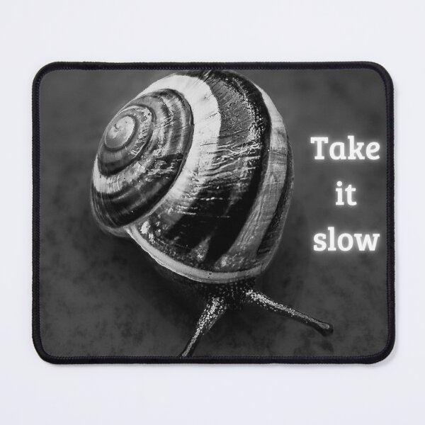 Item preview, Take It Slow - Black and White Snail Macro Photography designed and sold by Tammigrafie.