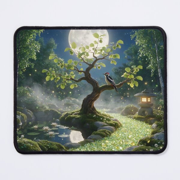 Item preview, August Peridot Zen Garden – Woodpecker Moon Crystal Art designed and sold by Roanemermaid.