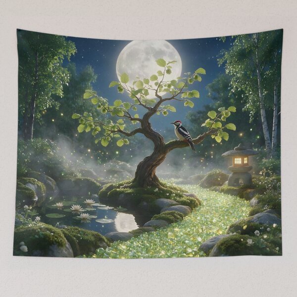 Item preview, August Peridot Zen Garden – Woodpecker Moon Crystal Art designed and sold by Roanemermaid.