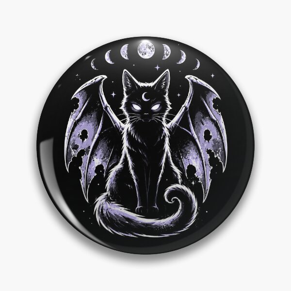 Item preview, Mystical Black Cat with Wings and Moon Phases Halloween designed and sold by rafaeltto.