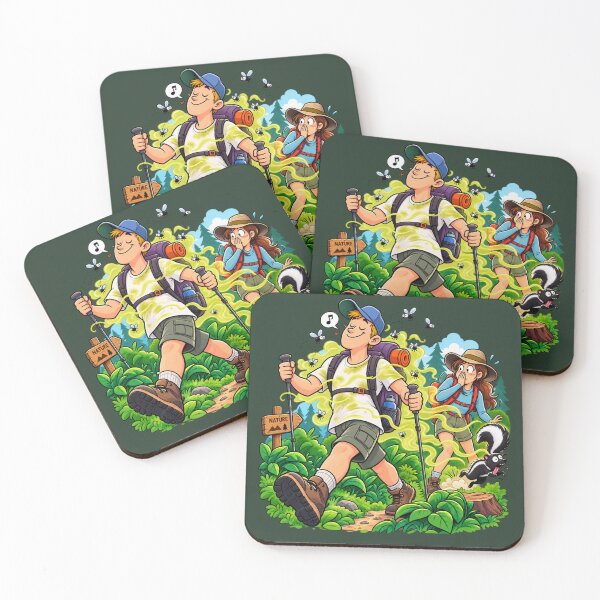 Item preview,  Funny Hiking Adventure Cartoon – Outdoor Nature Trail & Skunk Design designed and sold by waikibi ⭐⭐⭐⭐⭐.