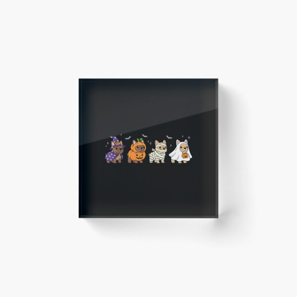 Item preview, Cute Halloween Witch Dog with Pumpkins and Ghosts designed and sold by Rahamkshop.
