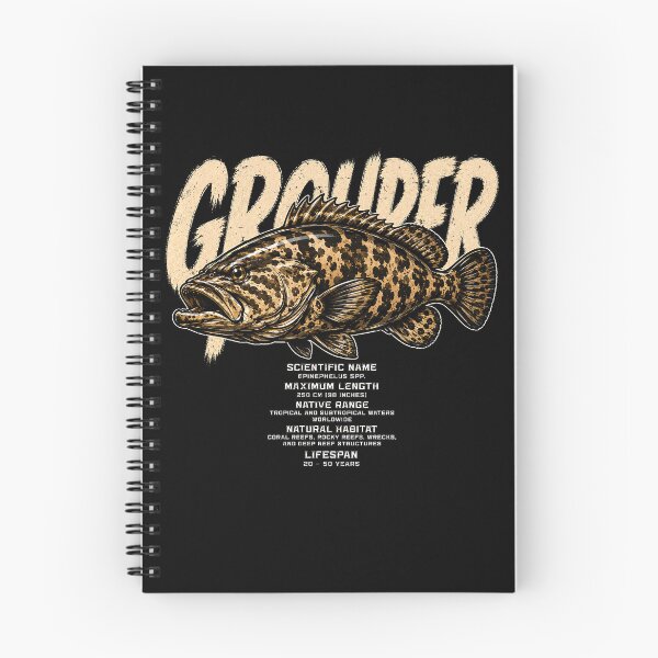 Item preview, Detailed grouper fish illustration with scientific info designed and sold by rafaeltto.