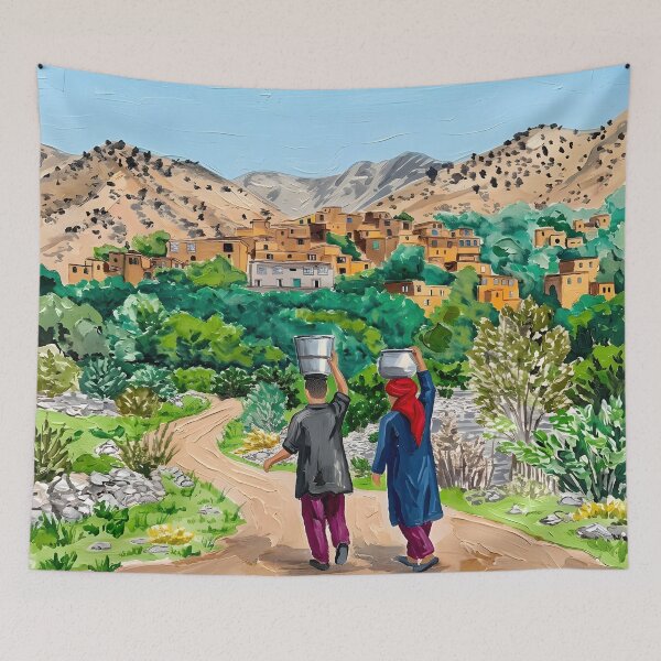 Item preview, Rural Acrylic Print ,Afghanistan Travel Poster  designed and sold by POSTERIOCREW.