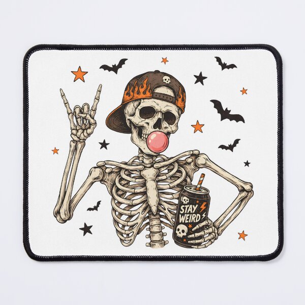 Item preview, Stay Weird Skeleton Bubblegum – Gothic Punk Skull Halloween T-Shirt Design designed and sold by Snifferius.