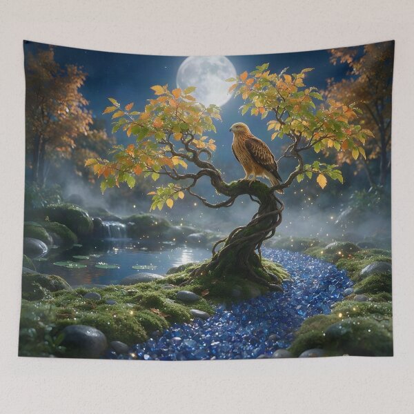Item preview, September Sapphire Zen Garden – Hawk Moon Crystal Art designed and sold by Roanemermaid.